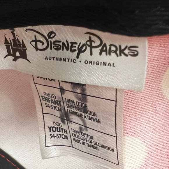 MINNIE MOUSE EARS DISNEY PARKS YOUTH BASEBALL CAP POLKA DOT ADJUSTABLE RED/BLK! - Picture 6 of 9